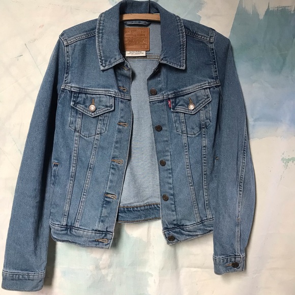 Levi’s Premium Sz Small jean jacket medium blue - Picture 7 of 8